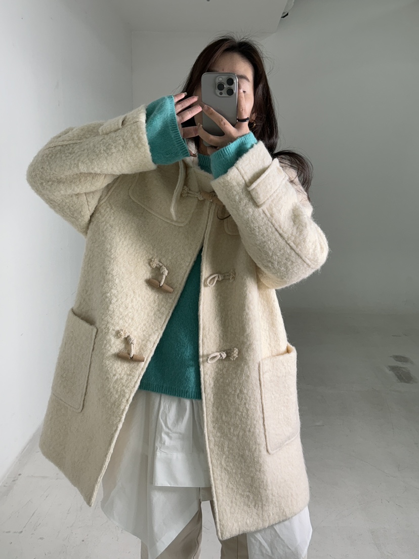 MUSHROOM EFFECT韓國直郵東大門實拍女裝新品24秋冬中長款大衣MUSHROOM EFFECT中長款大衣