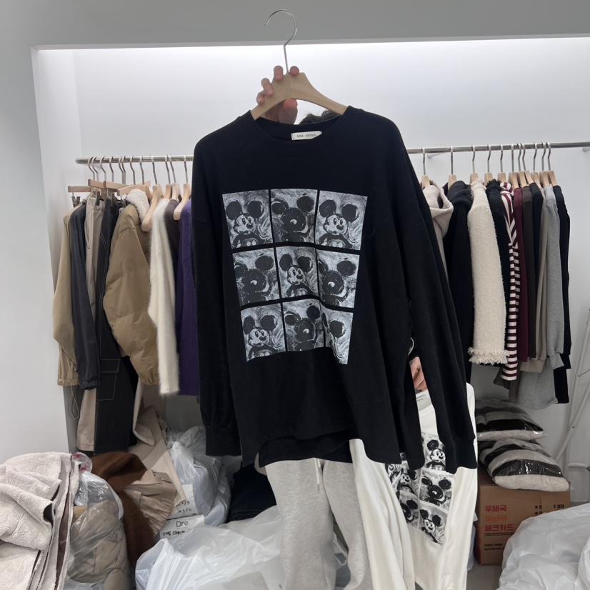 DRE韓國直郵東大門實拍女裝新款熱賣24秋冬推薦時尚長袖T恤DRE長袖T恤圖色2