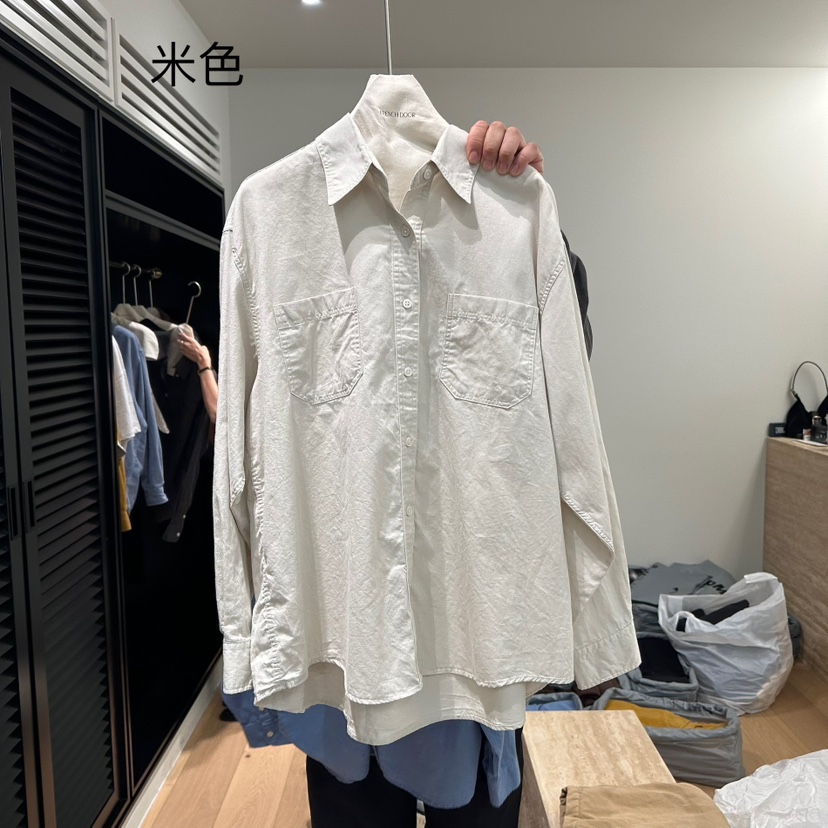REMOOD直郵韓國代購女裝新品休閑24秋冬真品職業襯衫蕾絲衫FRENCH DOOR襯衫/蕾絲衫圖色2