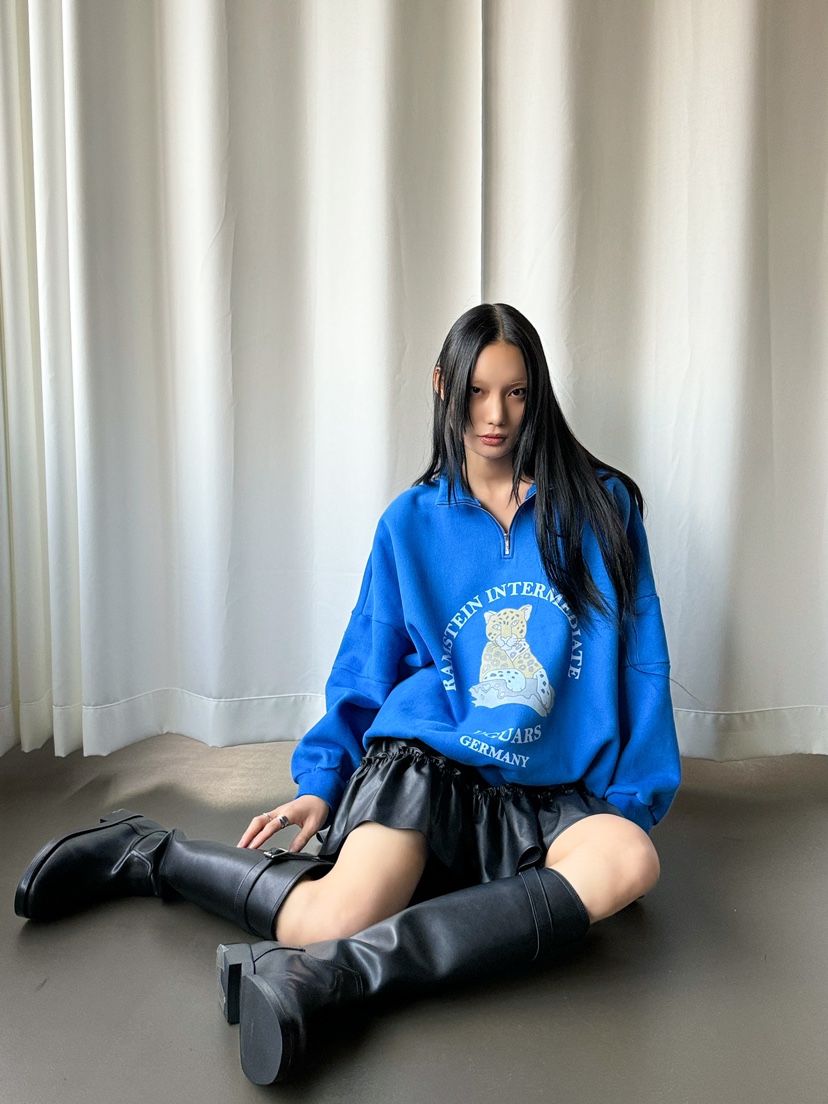 ANIMA韓國直郵女裝新款24秋冬職業人氣推薦熱賣衛衣拉絨拉鏈RIETTE衛衣