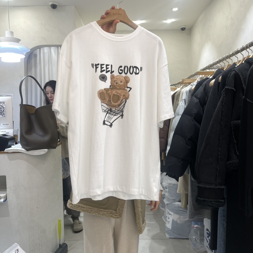 LE VASE韓國直郵東大門實拍女裝新品休閑真品職業時尚人氣T恤LE VASET恤圖色1