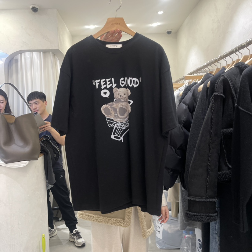 LE VASE韓國直郵東大門實拍女裝新品休閑真品職業時尚人氣T恤LE VASET恤圖色2