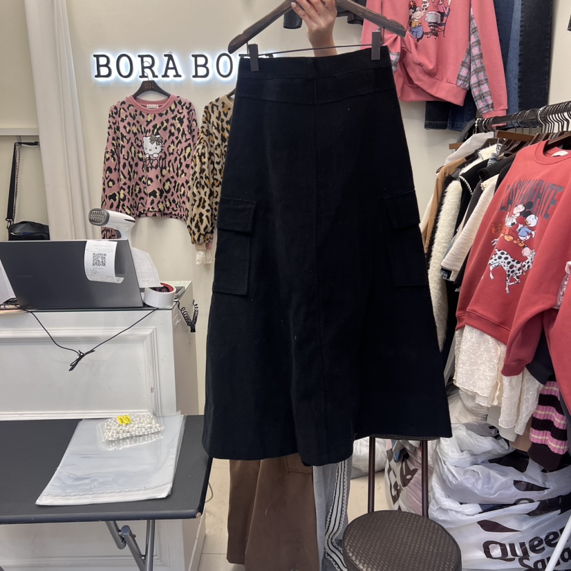 BORA BORA韓國直郵東大門代購女裝新款人氣真品職業長裙口袋BORA BORA長裙