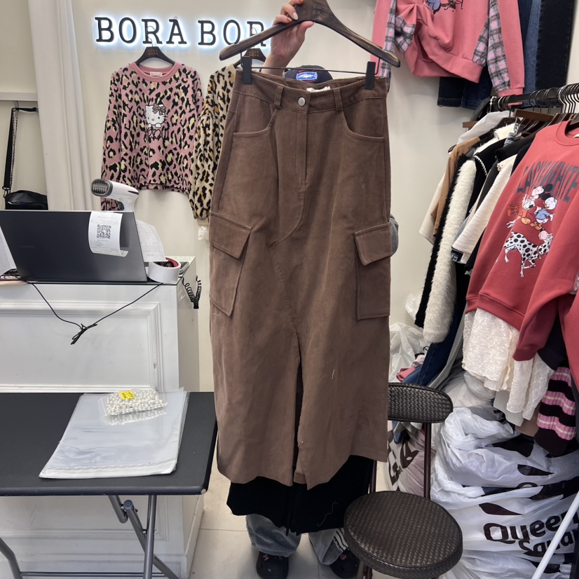 BORA BORA韓國直郵東大門代購女裝新款人氣真品職業長裙口袋BORA BORA長裙圖色1