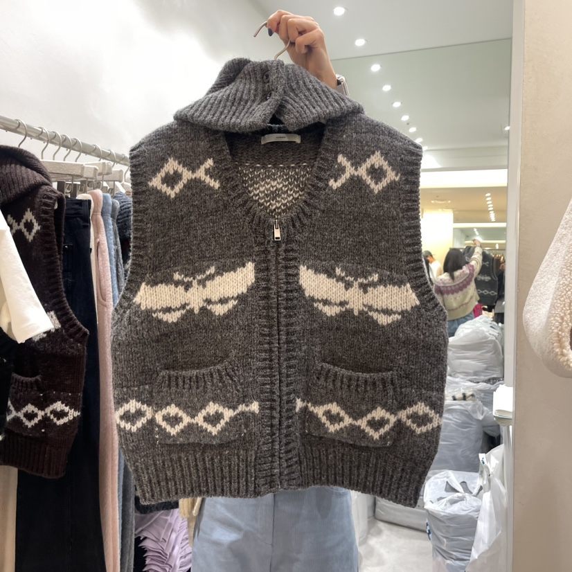 A.SOME直郵韓國代購女裝新品人氣時尚熱賣推薦休閑馬甲兜帽A.SOME馬甲圖色2