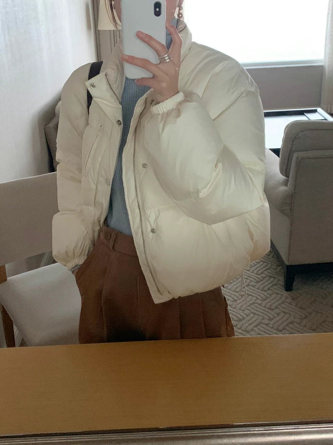 SIGNATURE韓國直郵女裝新品職業24秋冬時尚熱賣短款棉服填充SIGNATURE短款棉服