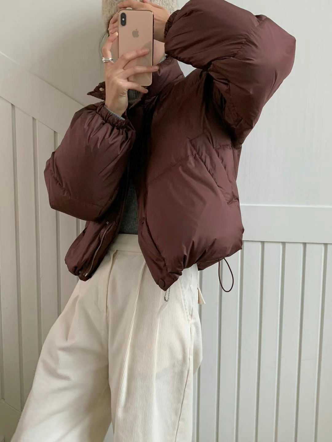 SIGNATURE韓國直郵女裝新品職業24秋冬時尚熱賣短款棉服填充SIGNATURE短款棉服