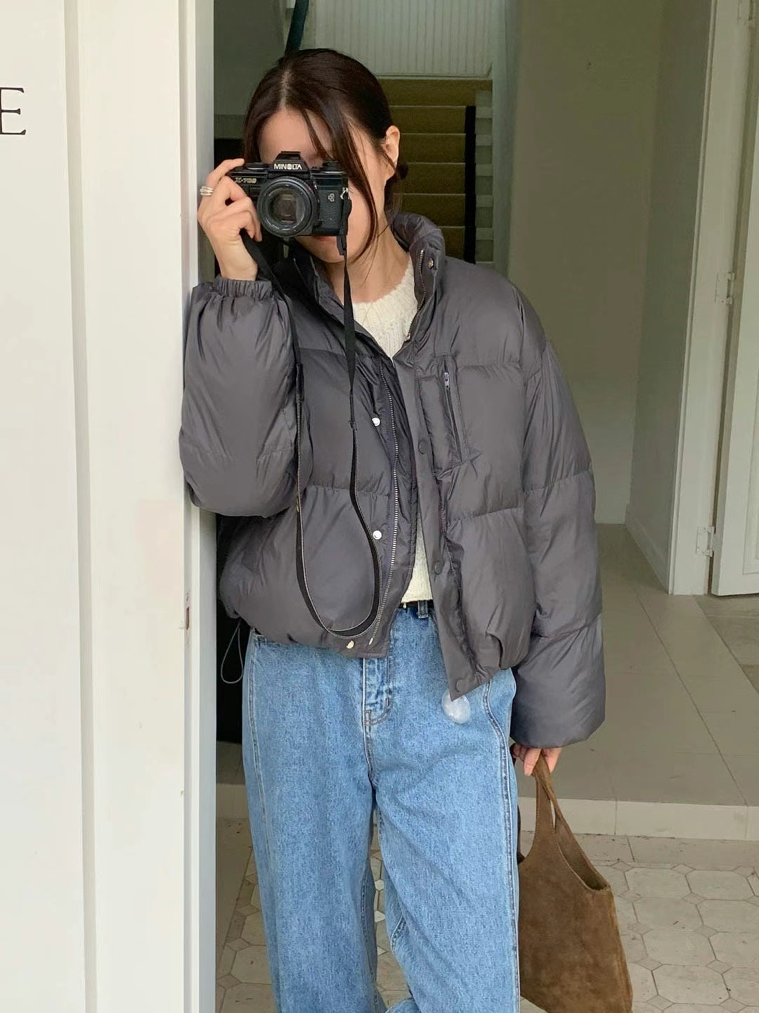 SIGNATURE韓國直郵女裝新品職業24秋冬時尚熱賣短款棉服填充SIGNATURE短款棉服圖色2