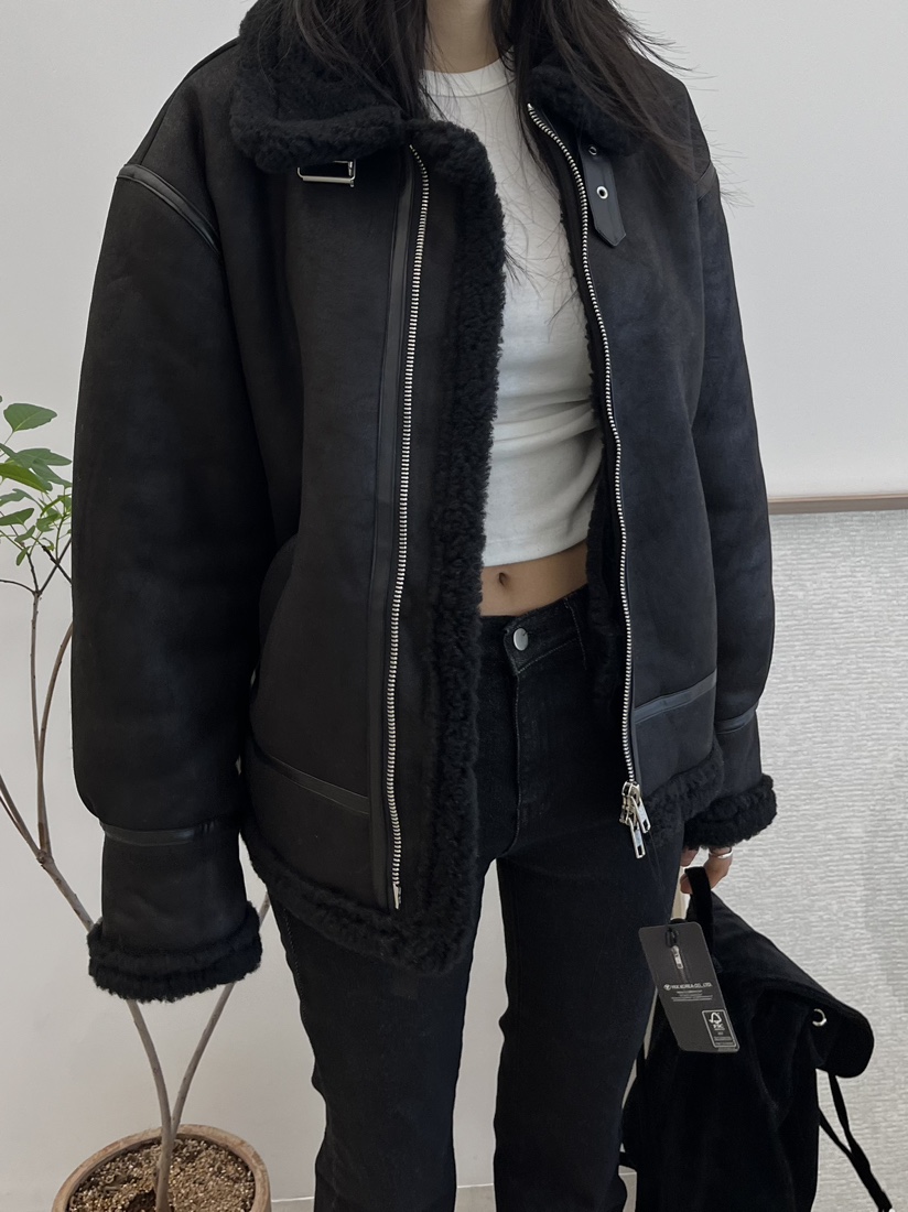 MARRON韓國直郵東大門實拍女裝新品人氣時尚24秋冬短款大衣PIN-UP短款大衣