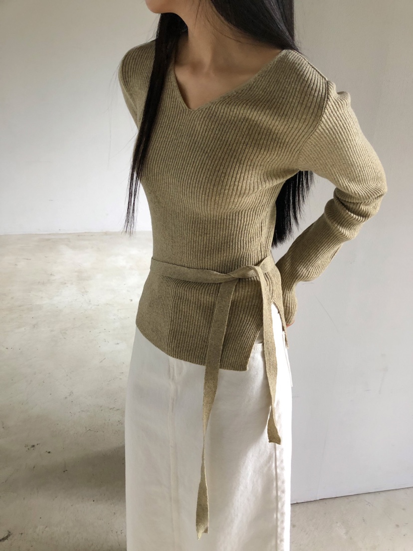LIMSSONG韓國直郵東大門代購女裝新款真品24秋冬針織衫含脖帶LIMSSONG針織衫