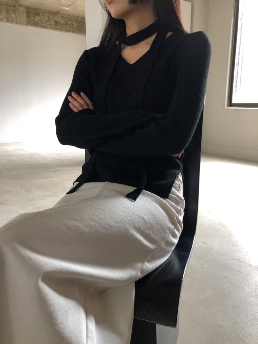 LIMSSONG韓國直郵東大門代購女裝新款真品24秋冬針織衫含脖帶LIMSSONG針織衫