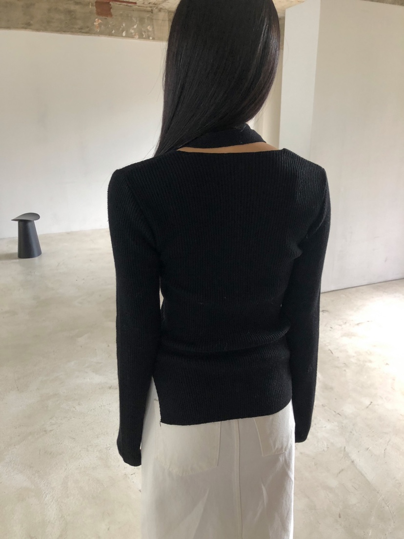 LIMSSONG韓國直郵東大門代購女裝新款真品24秋冬針織衫含脖帶LIMSSONG針織衫