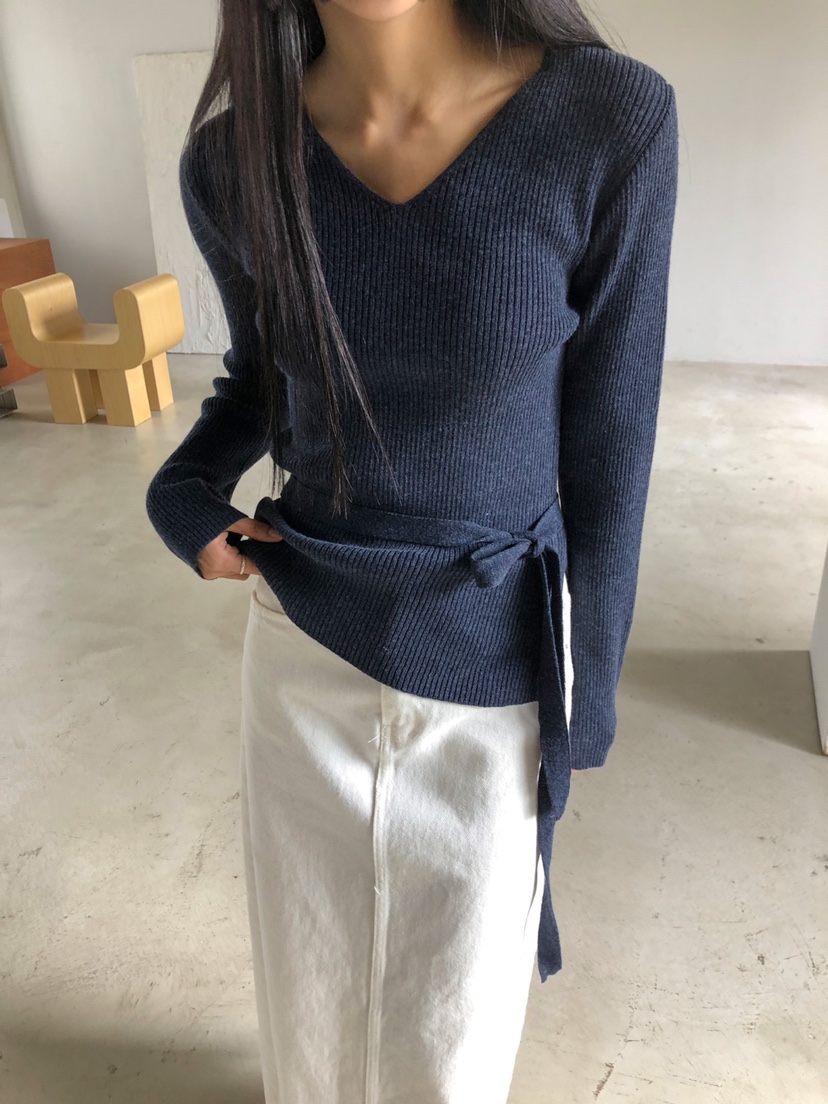 LIMSSONG韓國直郵東大門代購女裝新款真品24秋冬針織衫含脖帶LIMSSONG針織衫