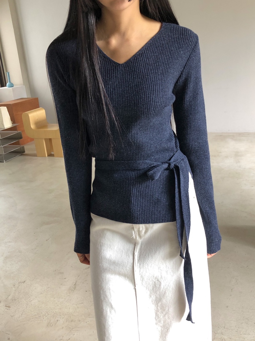 LIMSSONG韓國直郵東大門代購女裝新款真品24秋冬針織衫含脖帶LIMSSONG針織衫圖色2