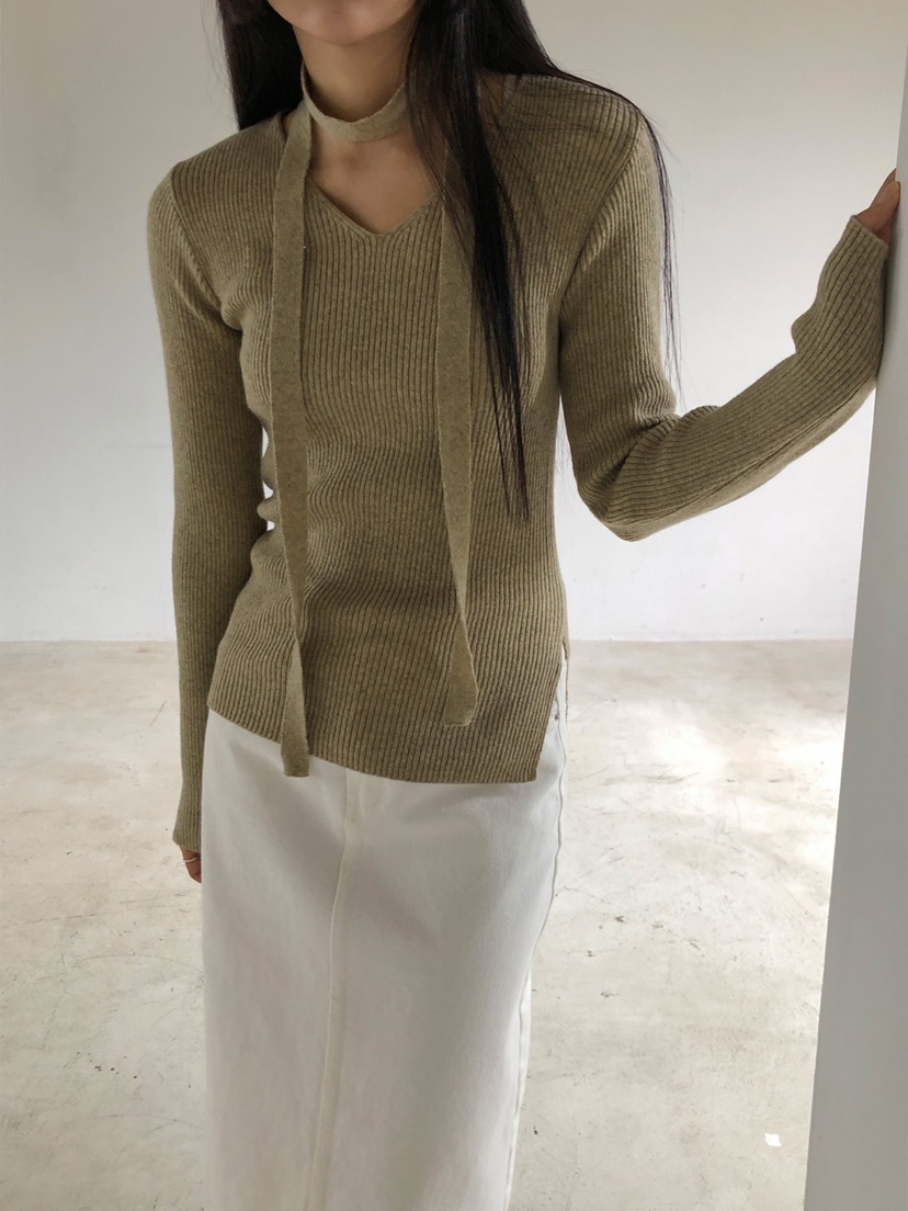 LIMSSONG韓國直郵東大門代購女裝新款真品24秋冬針織衫含脖帶LIMSSONG針織衫圖色3