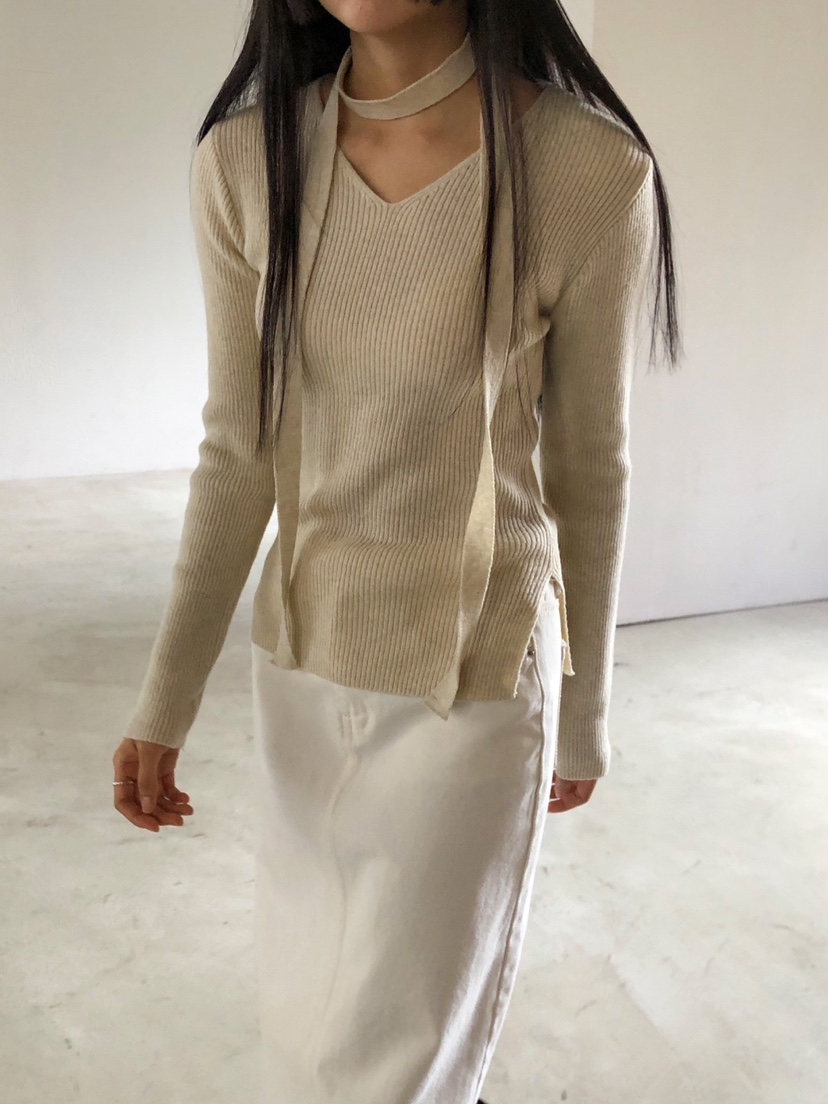 LIMSSONG韓國直郵東大門代購女裝新款真品24秋冬針織衫含脖帶LIMSSONG針織衫圖色4