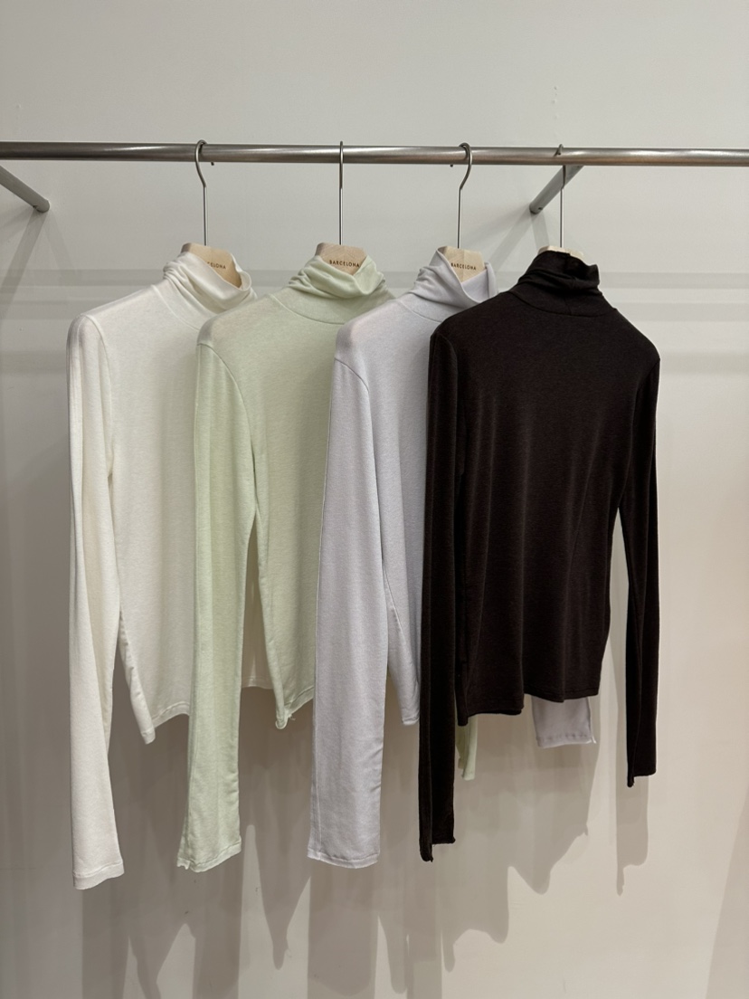 BARCE LONA韓國直郵女裝新品24秋冬推薦長袖T恤羊毛高領BARCE LONA長袖T恤
