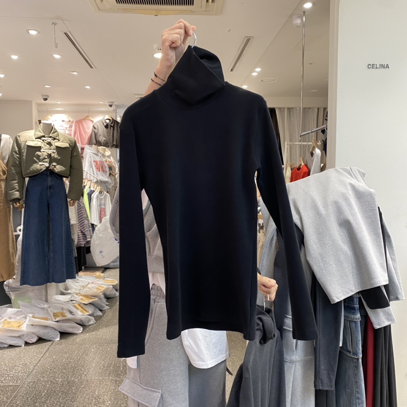 CELI_NA韓國直郵女裝新品推薦時尚休閑真品長袖T恤拉絨格子CELI_NA長袖T恤圖色3