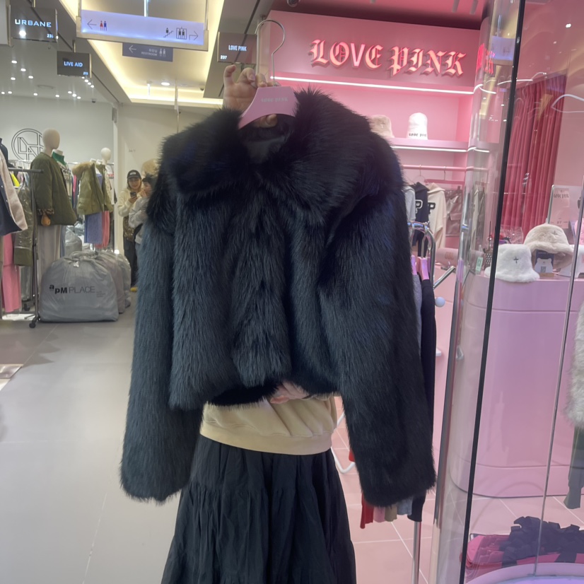 LOVE PINK韓國直郵女裝新品24秋冬推薦人氣時尚短款大衣LOVE PINK短款大衣圖色2