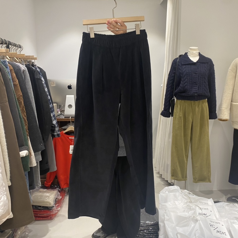 IRVINE直郵韓國代購女裝新品24秋冬休閑職業休閑褲燈心絨IRVINE休閑褲圖色3
