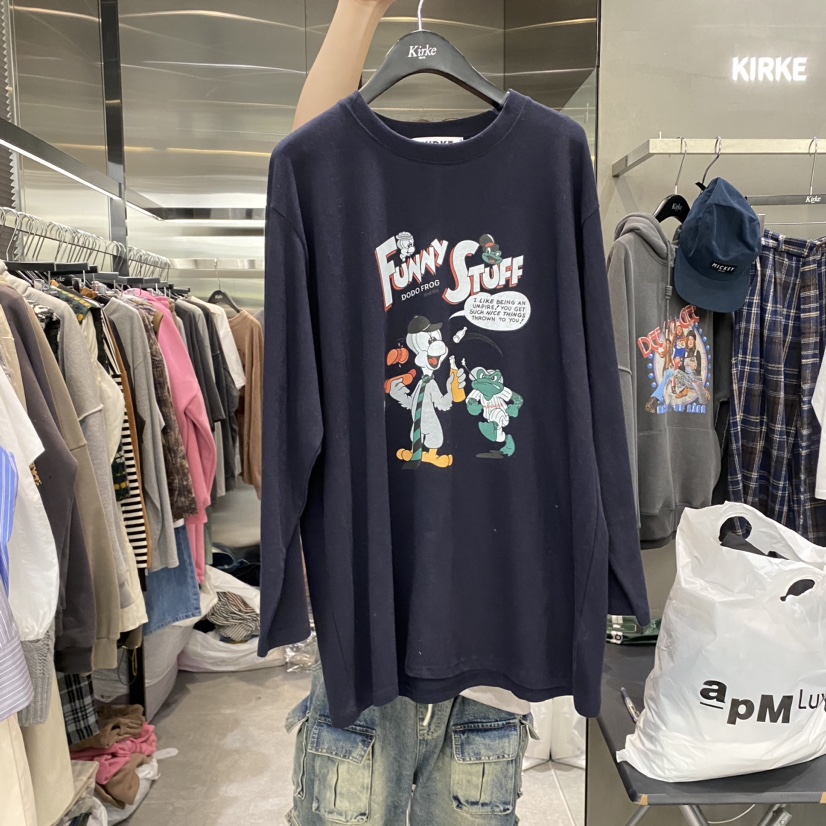 KirKe韓國直郵東大門實拍女裝新品真品熱賣時尚休閑長袖T恤KIRKE長袖T恤圖色2