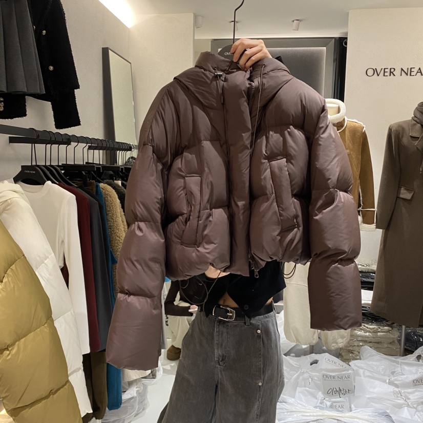 NAME VALUE韓國直郵女裝新款人氣時尚推薦休閑短款羽絨服絨OVER NEAR短款羽絨服圖色4