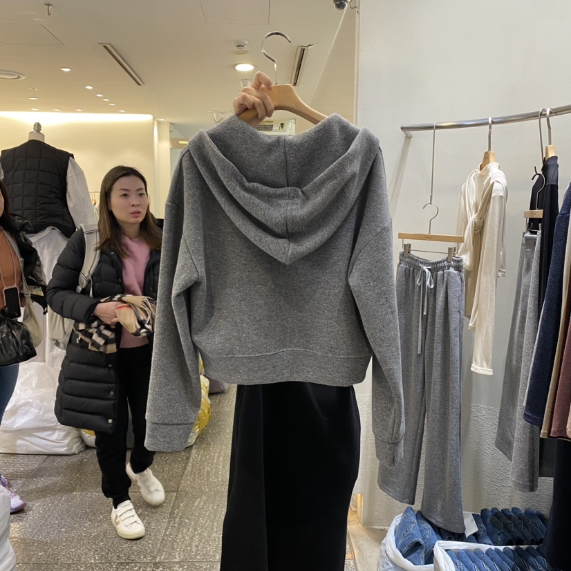 Terrace直郵韓國代購女裝新款熱賣人氣休閑衛衣羊毛拉鏈連帽TERRACE衛衣