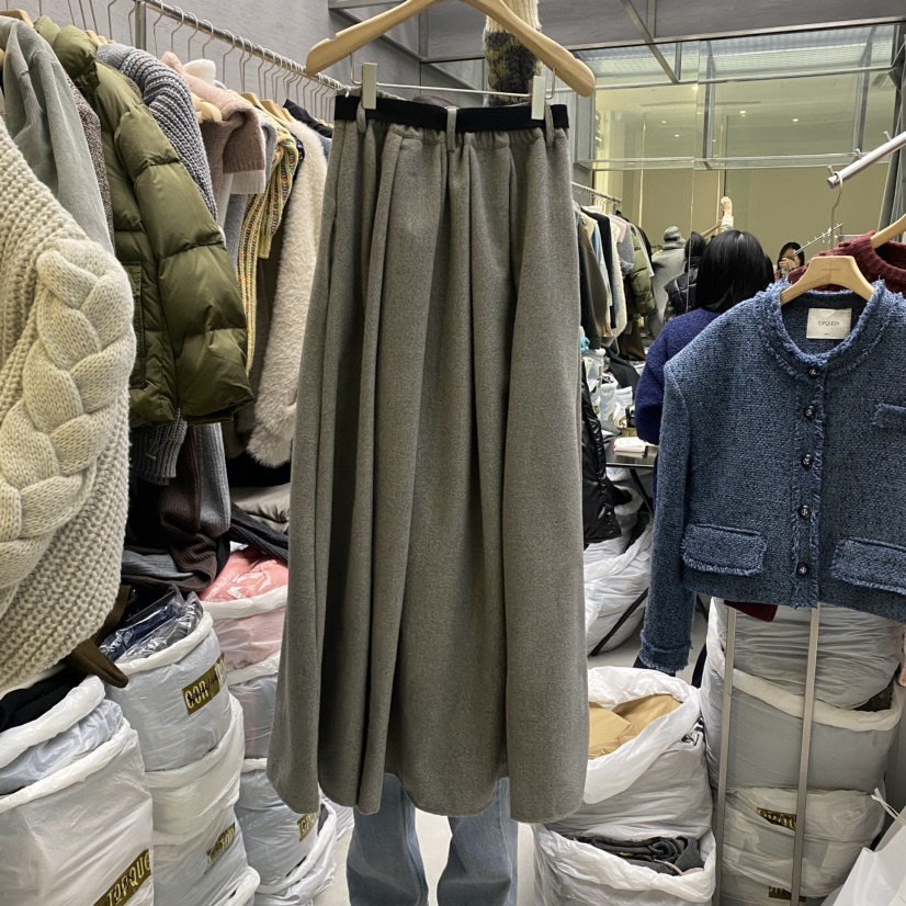 TOPQUEEN韓國直郵女裝新款職業推薦真品休閑熱賣長裙含腰帶UOOV長裙