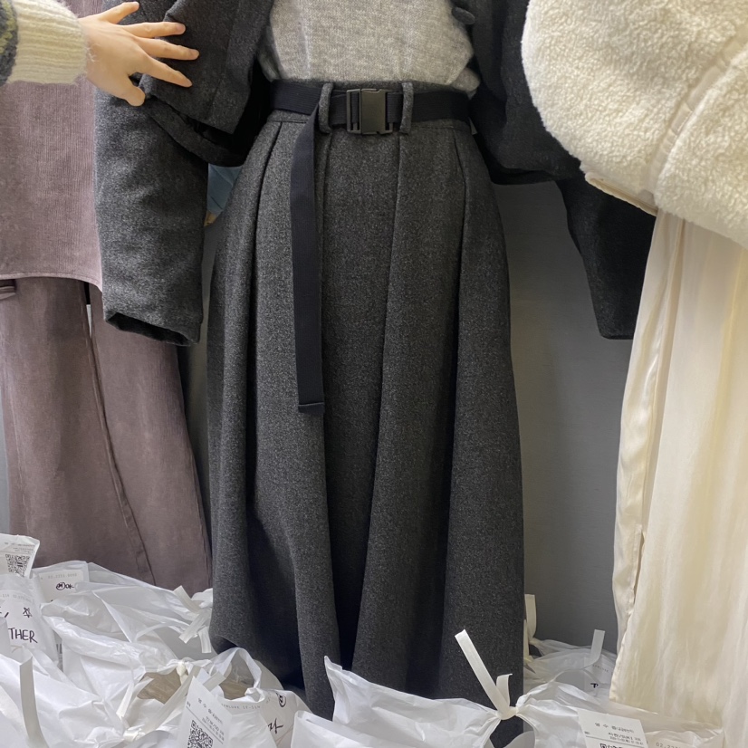 TOPQUEEN韓國直郵女裝新款職業推薦真品休閑熱賣長裙含腰帶UOOV長裙圖色3