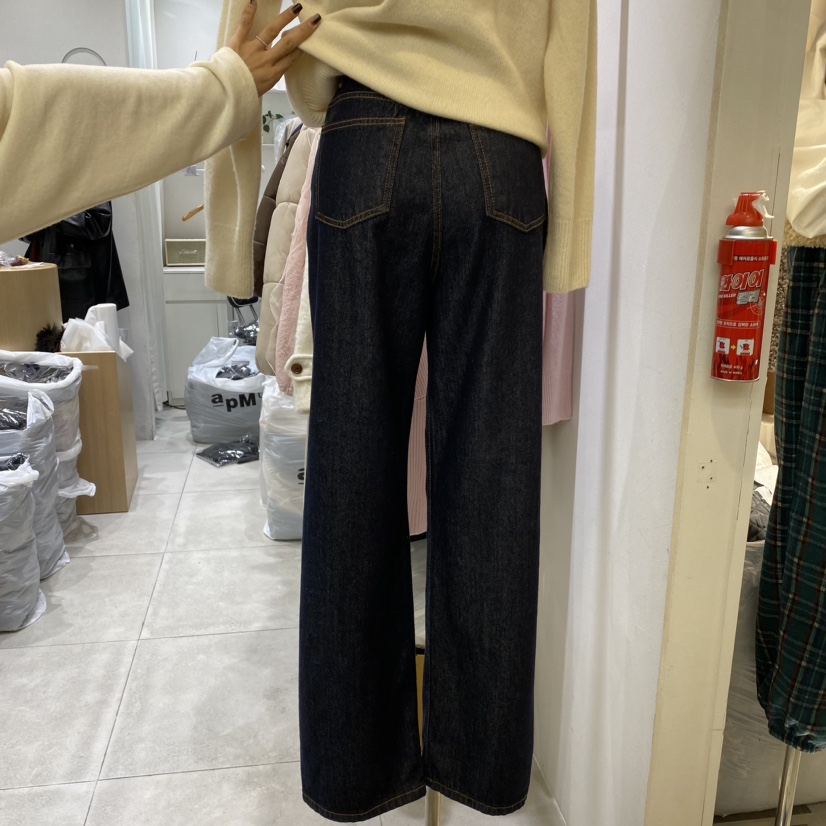 EN.U直郵韓國代購女裝新款真品職業推薦熱賣牛仔褲加絨拉絨EN.U牛仔褲