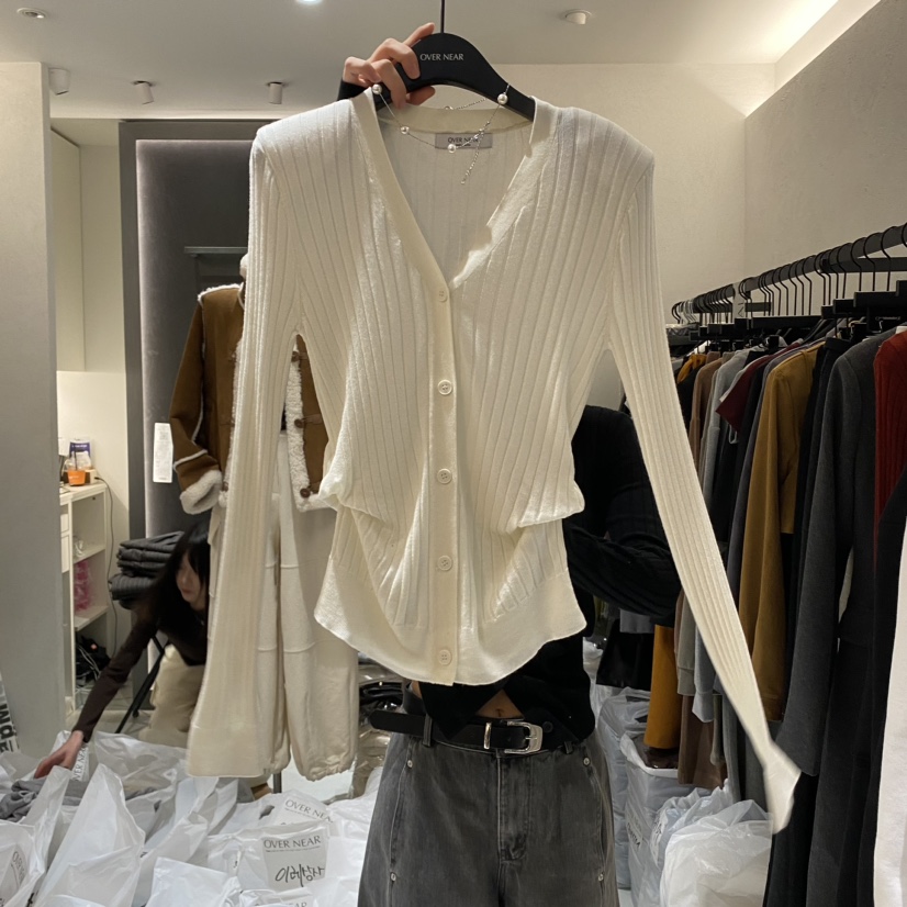 NAME VALUE直郵韓國代購女裝新品24秋冬熱賣長袖T恤羅紋OVER NEAP長袖T恤