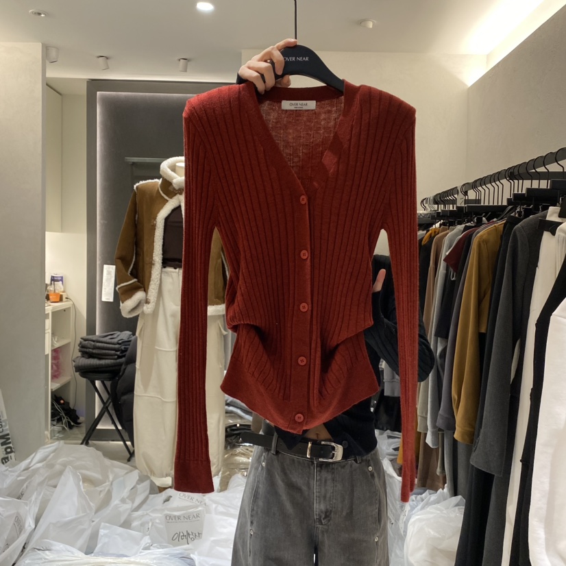 NAME VALUE直郵韓國代購女裝新品24秋冬熱賣長袖T恤羅紋OVER NEAP長袖T恤圖色3