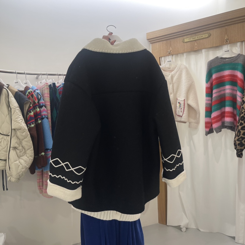 Venti韓國直郵東大門實拍女裝新款時尚推薦長款棉服手工制作VENTI長款棉服