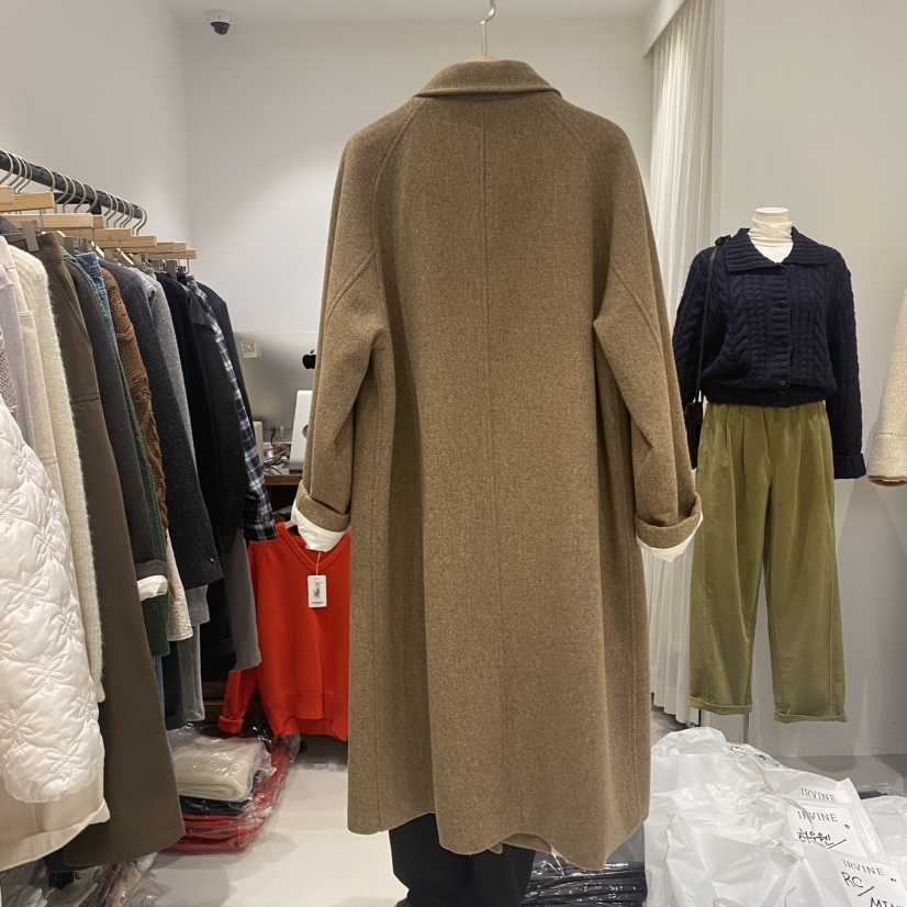 IRVINE韓國直郵東大門實拍女裝新品真品熱賣24秋冬中長款大衣IRVINE中長款大衣