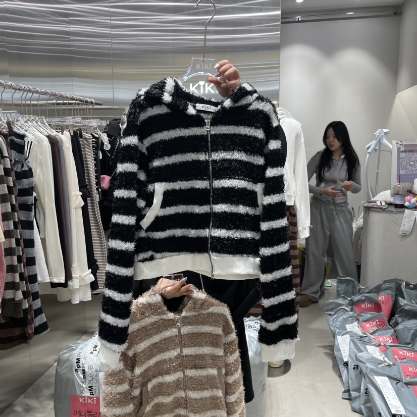KiKi韓國直郵女裝新款時尚24秋冬推薦職業人氣休閑衛衣拉鏈KIKI衛衣圖色2