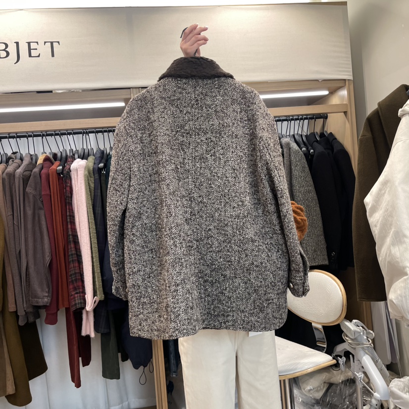 OBJET韓國直郵東大門實拍女裝新品真品推薦熱賣時尚24秋冬夾克love us u/OBJET夾克