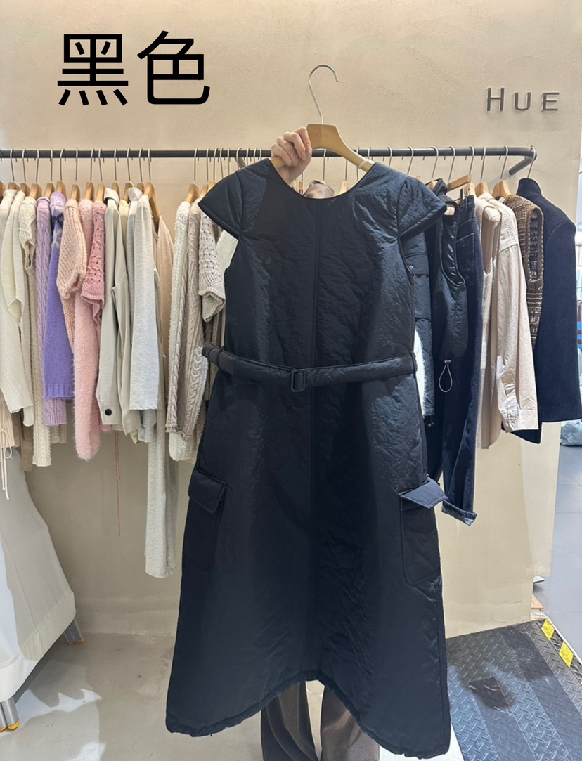 HUE韓國直郵東大門代購女裝新款職業推薦真品連衣裙含腰帶填充ERIA/HUE連衣裙圖色2