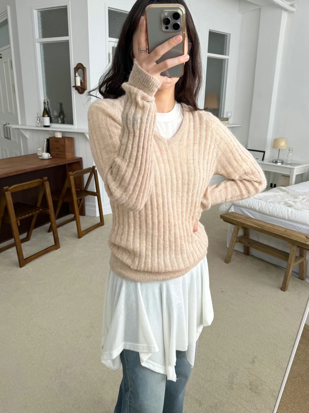 STAY韓國直郵東大門代購女裝新品熱賣24秋冬針織衫羊駝毛STAY針織衫