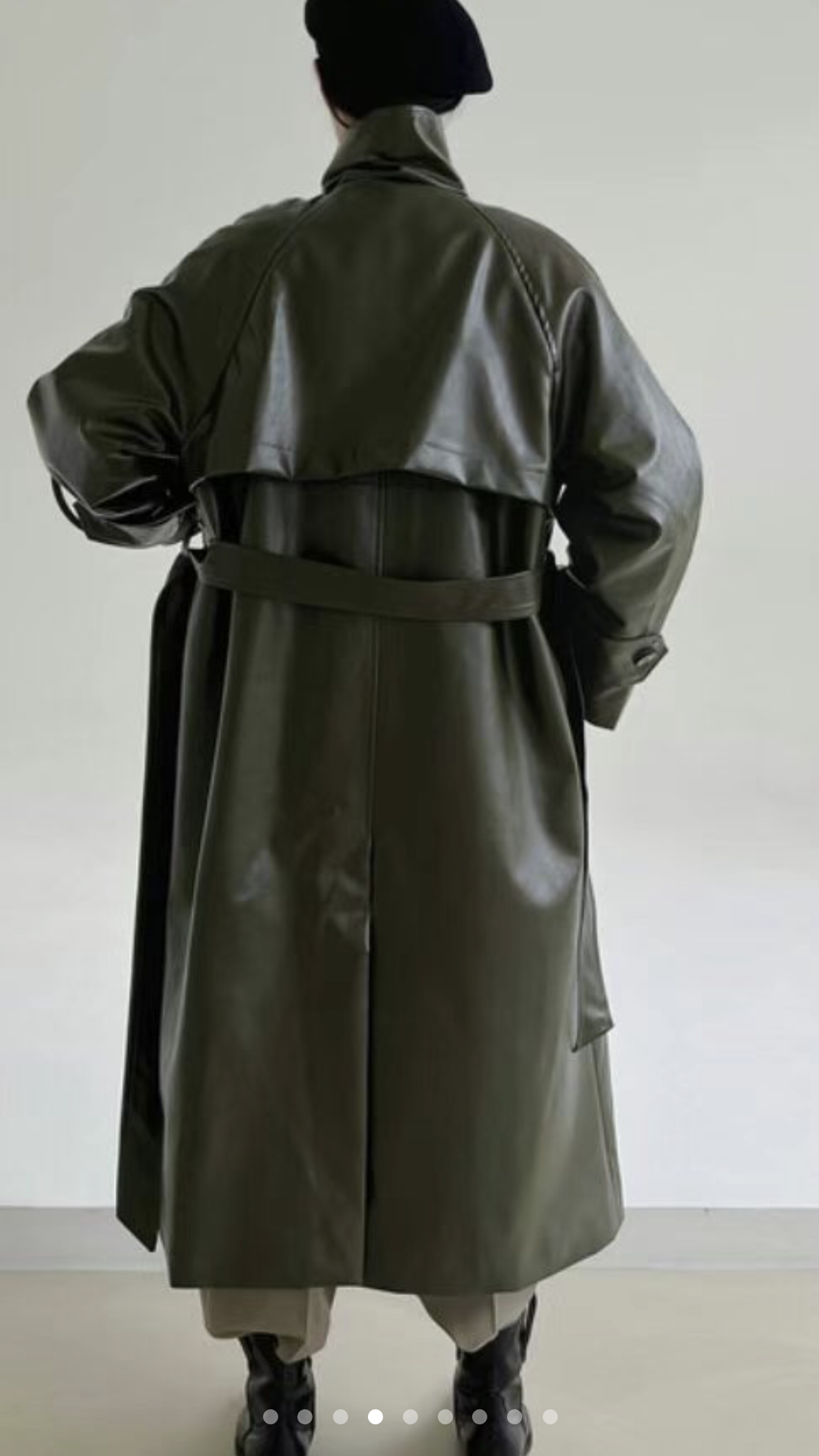 STYLE LOUNGE韓國直郵女裝新品職業24秋冬時尚長款風衣皮革STYLE LOUNGE長款風衣