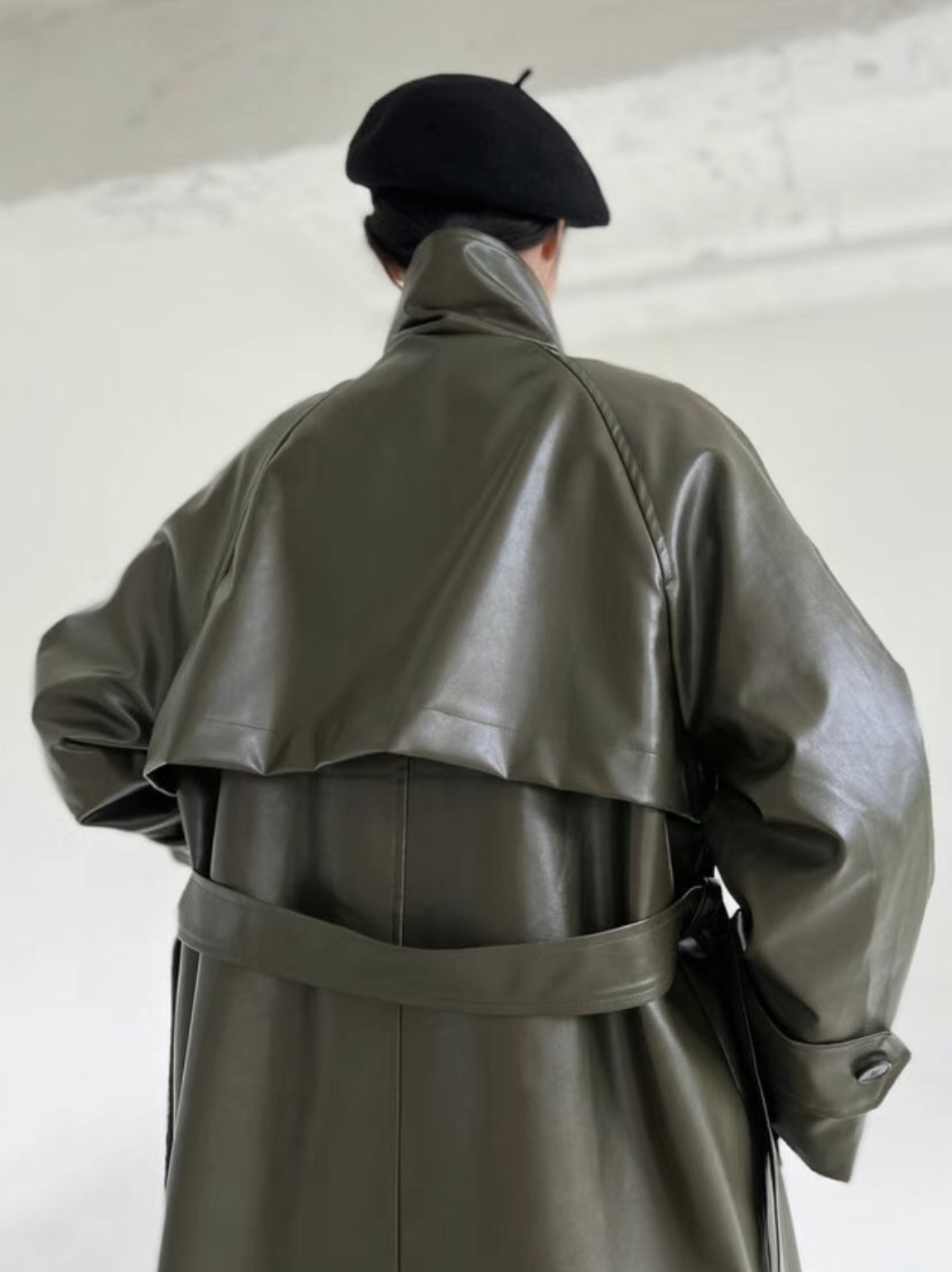 STYLE LOUNGE韓國直郵女裝新品職業24秋冬時尚長款風衣皮革STYLE LOUNGE長款風衣