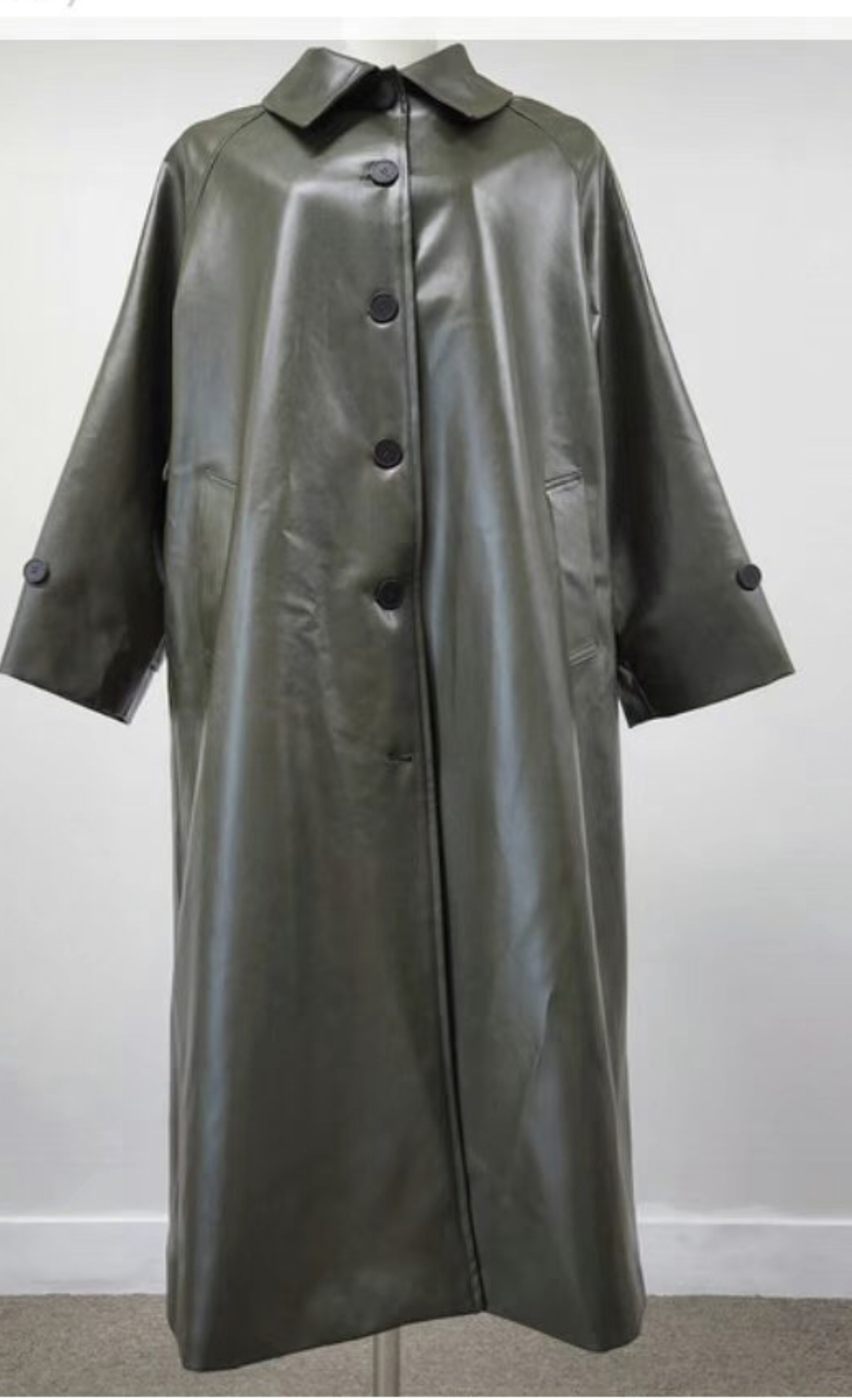 STYLE LOUNGE韓國直郵女裝新品職業24秋冬時尚長款風衣皮革STYLE LOUNGE長款風衣圖色2