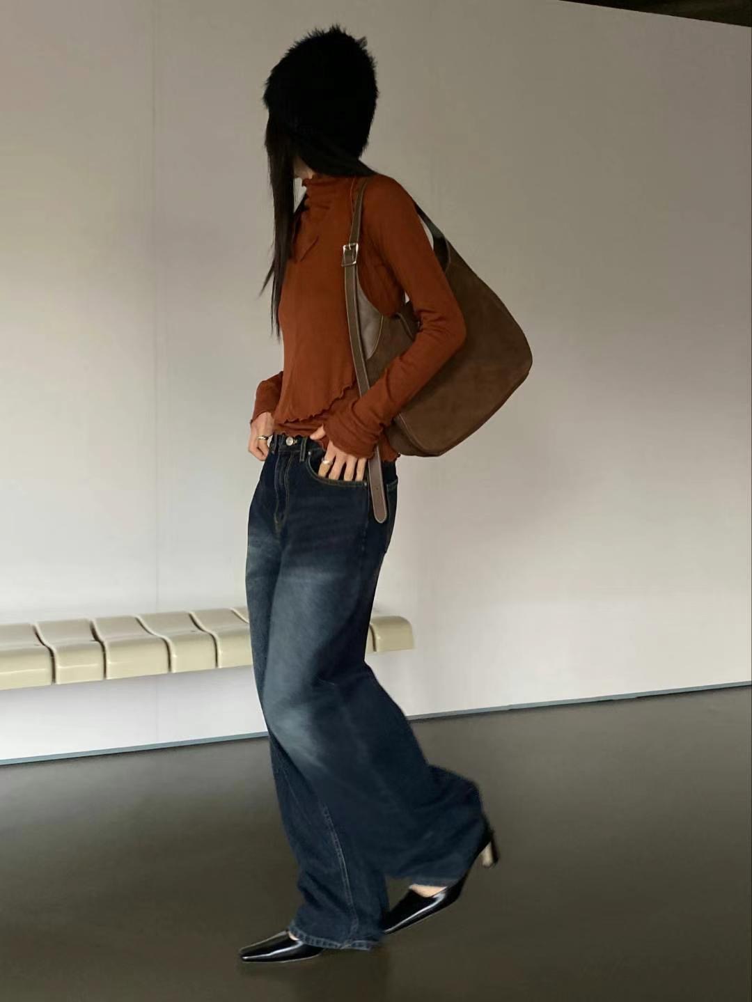 NEAR LEAP韓國直郵女裝新品熱賣真品職業24秋冬人氣牛仔褲OAO牛仔褲