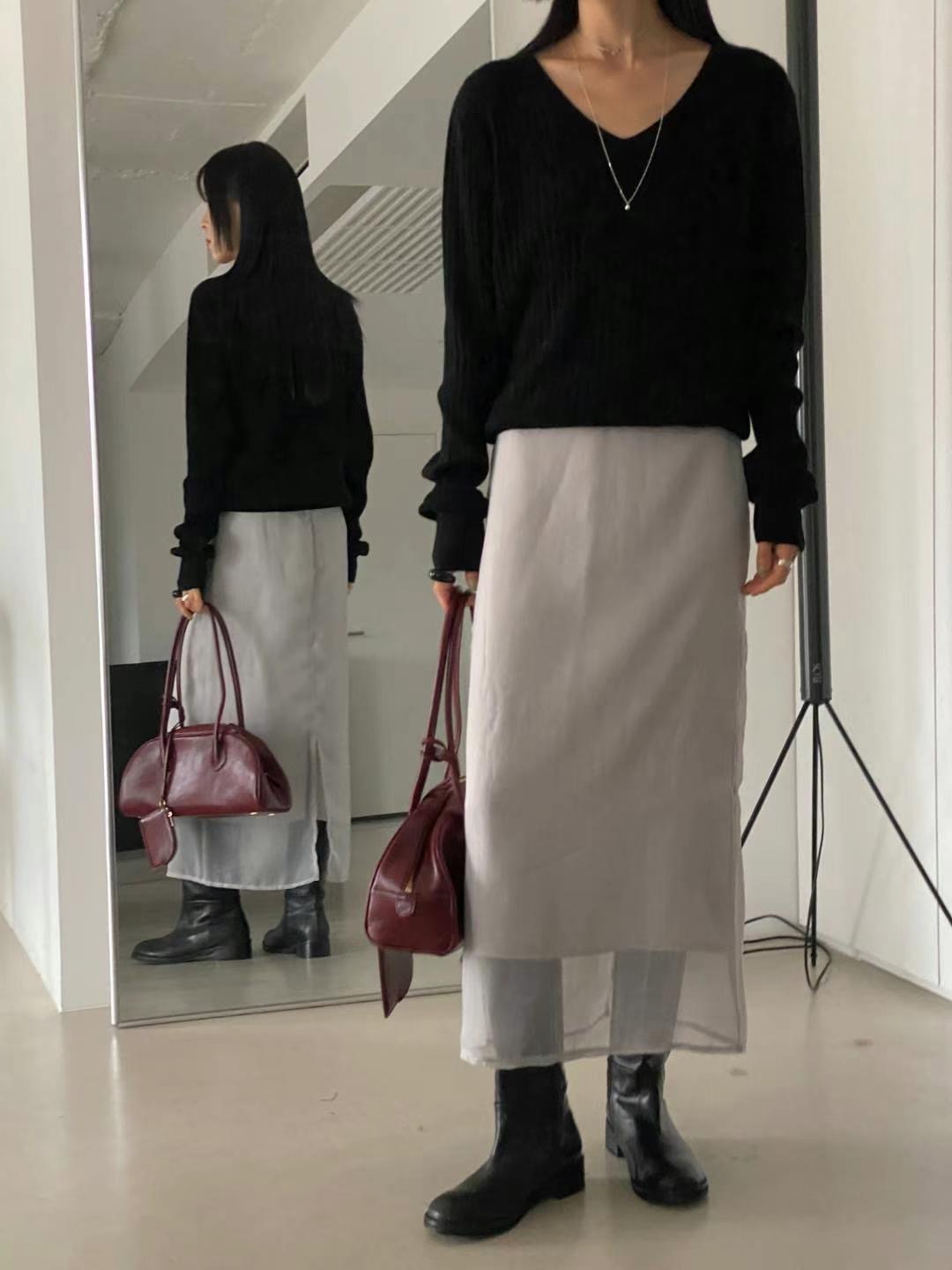 NEAR LEAP韓國直郵東大門實拍女裝新款24秋冬真品熱賣長裙OAO長裙