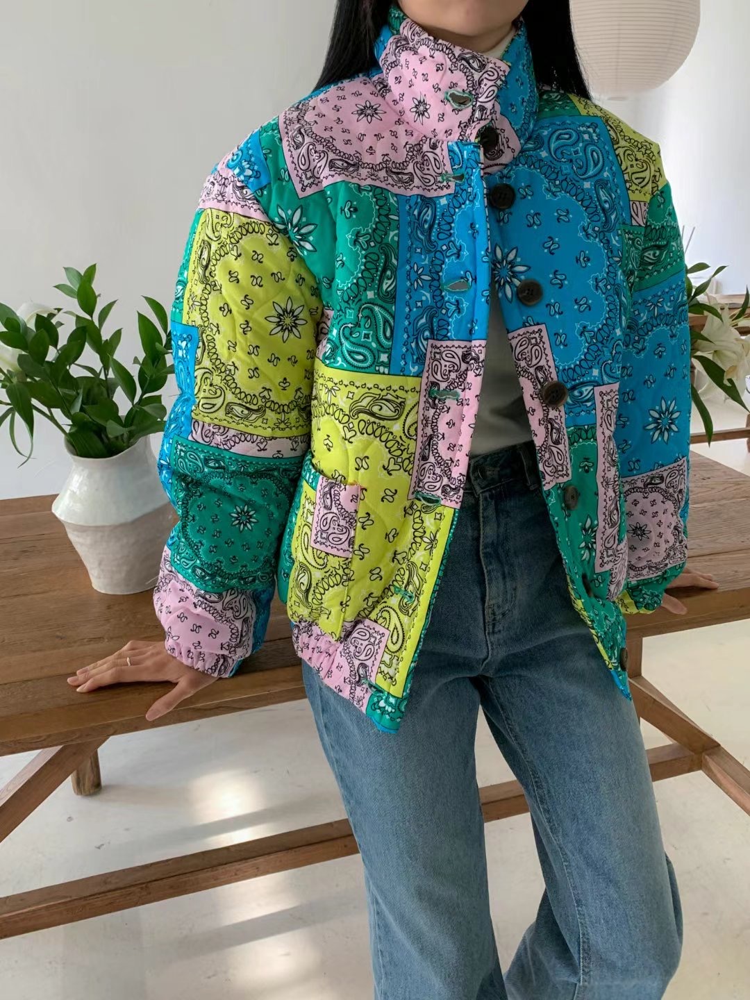 STYLE LOUNGE韓國直郵女裝新品真品推薦熱賣休閑職業短款棉服STYLE LOUNGE短款棉服