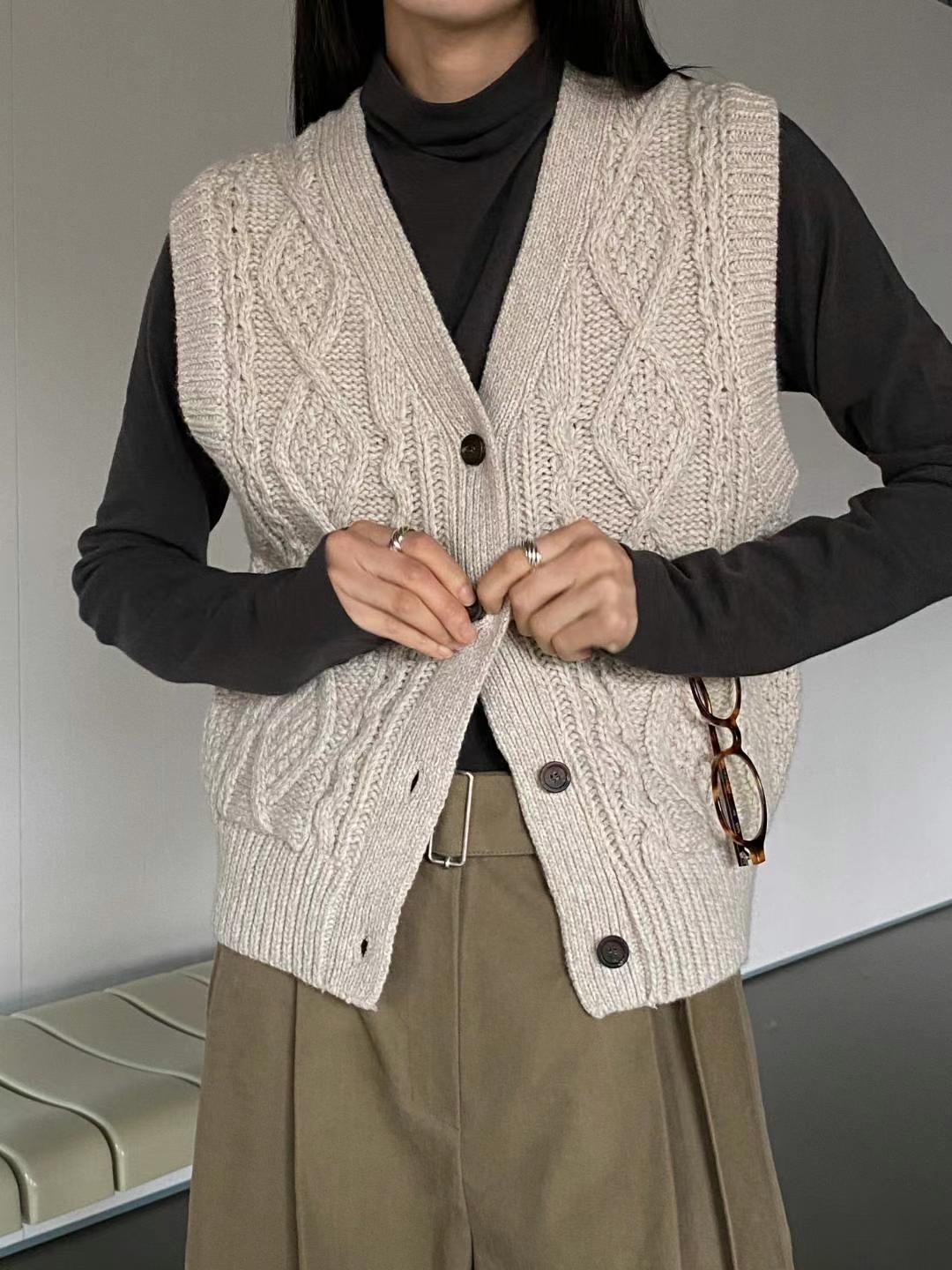 NEAR LEAP韓國直郵東大門代購女裝新款熱賣時尚人氣馬甲羊毛OAO馬甲圖色2