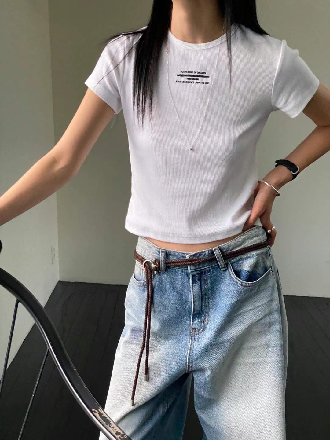 NEAR LEAP韓國直郵東大門代購女裝新款時尚職業熱賣T恤羅紋OAOT恤