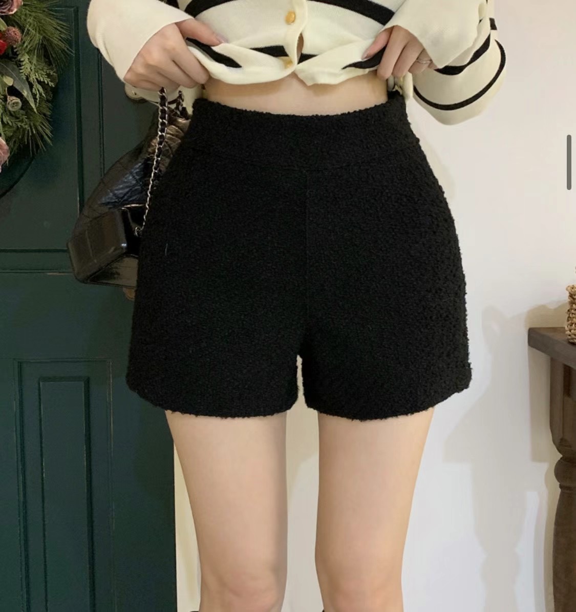 LUVLUV-럽럽-OT韓國直郵女裝新品24秋冬人氣休閑短褲花呢LUVLUV短褲圖色2