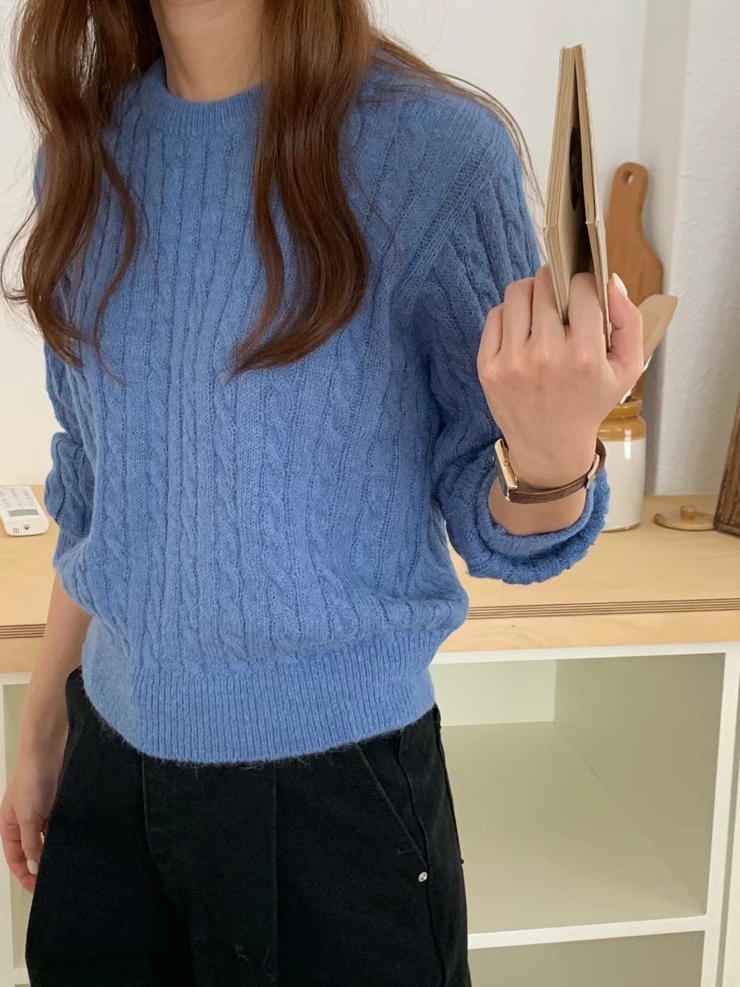 VINE直郵韓國代購女裝新款24秋冬人氣職業真品時尚針織衫VINE針織衫圖色2