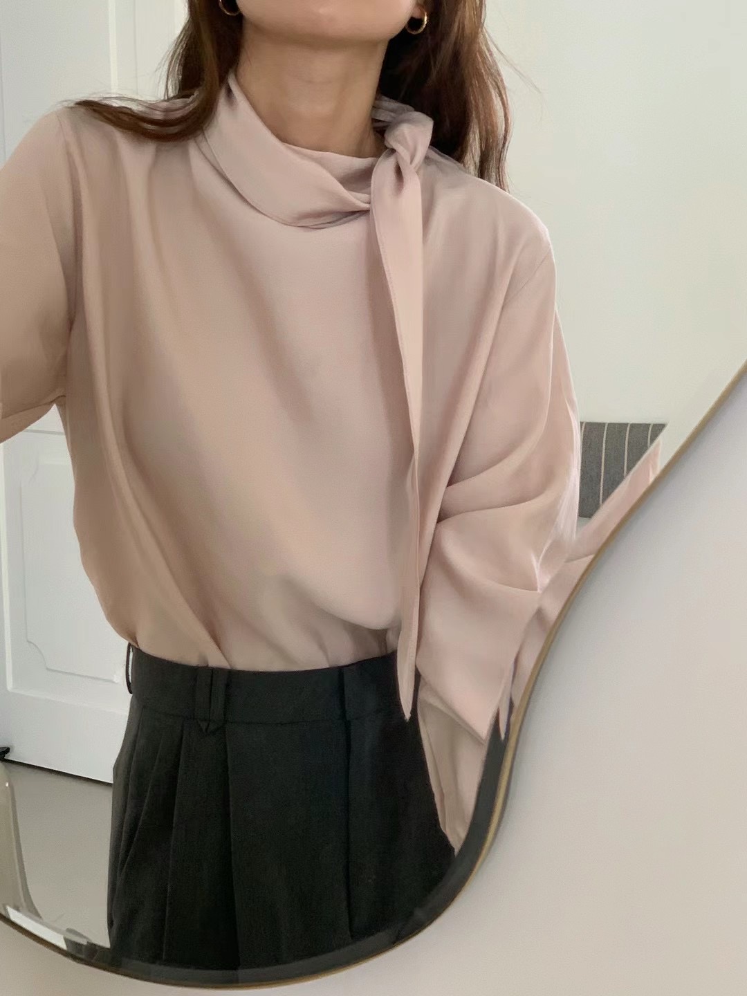 VINE韓國直郵東大門代購女裝新品休閑推薦24秋冬襯衫蕾絲衫VINE襯衫/蕾絲衫圖色2