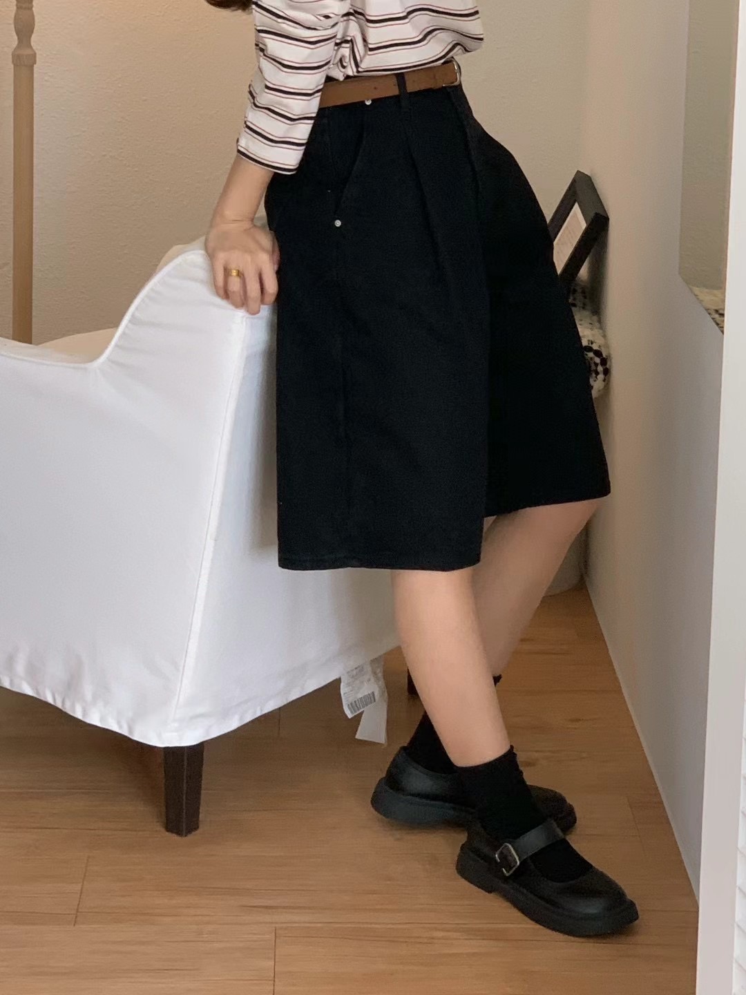 VINE韓國直郵東大門代購女裝新品24秋冬休閑推薦時尚短褲VINE短褲